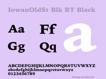 Iowan Old Style Black BT Version 2.1图片样张