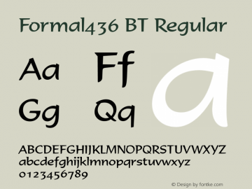 Formal 436 BT Version 2.1 Font Sample