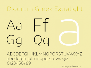 Diodrum Greek Extralight Version 1.001 July 24, 2017 Font Sample