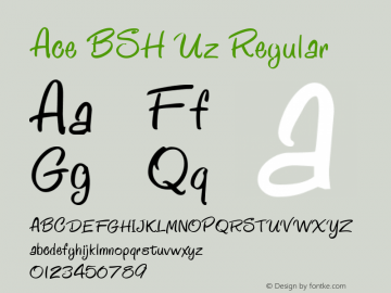 Ace BSH Uz SoHo 1.0 9/14/93 Font Sample
