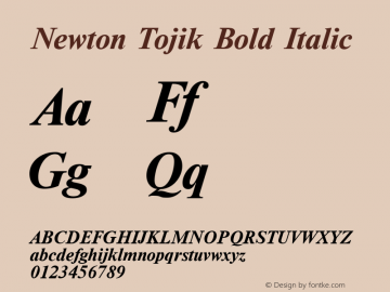 Newton Tojik Bold Italic 001.000图片样张