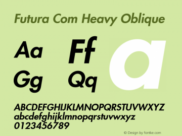 Futura Com Heavy Oblique Version 1.10; 2006图片样张