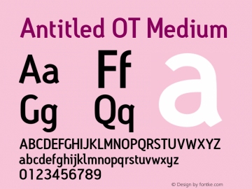 AntitledOT-Medium Version 1.100 2006 Font Sample