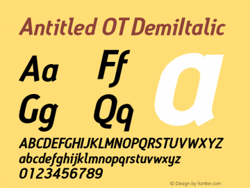 AntitledOT-DemiItalic Version 1.100 2006图片样张