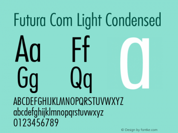 Futura Com Light Condensed Version 1.10; 2006图片样张