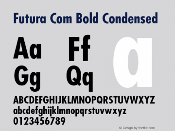 Futura Com Bold Condensed Version 1.10; 2006图片样张