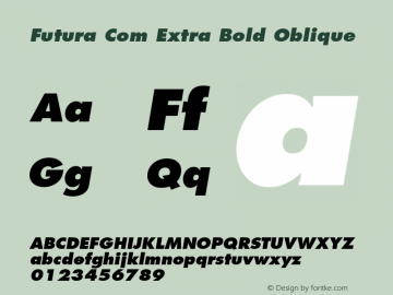 Futura Com Extra Bold Oblique Version 1.10; 2006图片样张