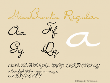 MissBrooks Regular Altsys Fontographer 3.5  10/2/92 Font Sample