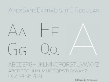 ApexSansExtraLightC 005.001 Font Sample