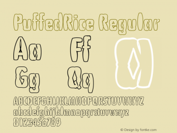 PuffedRice Regular 1.0 of this puffy type font图片样张