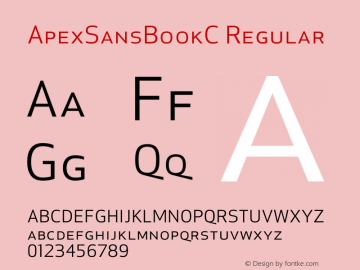 ApexSansBookC 005.000 Font Sample