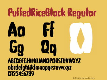 PuffedRiceBlack Regular 1.0 of this black puffy font图片样张