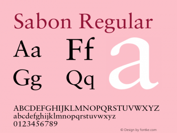 Sabon-Roman 001.001 Font Sample