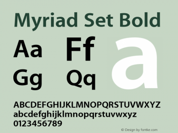 Myriad Set Bold 5.0d6 Font Sample