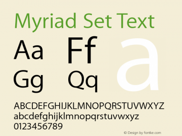 Myriad Set Text 5.0d6 Font Sample