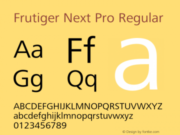 FrutigerNextPro-Regular Version 1.000;PS 001.000;hotconv 1.0.38图片样张