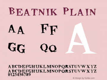 Beatnik Plain Altsys Fontographer 3.3  2/16/94 Font Sample