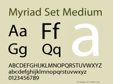 Myriad Set Medium 5.0d6 Font Sample