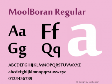 MoolBoran Version 5.00 Font Sample