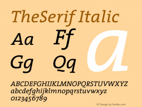 TheSerif-Italic 001.100图片样张
