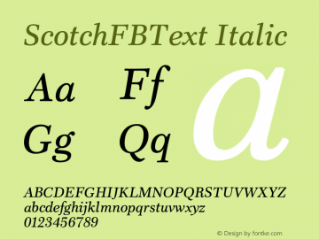 ScotchFBText-Italic 001.000图片样张