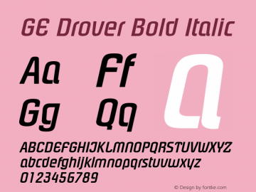 GE Drover Bold Italic Version 1.0图片样张