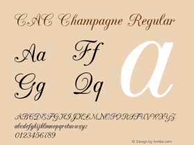 CAC Champagne Macromedia Fontographer 4.1.5 01.17.03 Font Sample