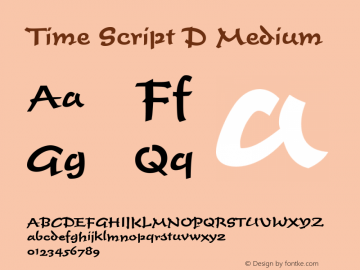 Time Script D Medium Version 001.005 Font Sample