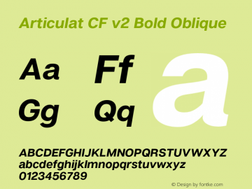 ArticulatCFv2-BoldOblique Version 2.000;PS 002.000;hotconv 1.0.88;makeotf.lib2.5.64775图片样张