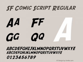 SF Comic Script Regular Version 1.1 Font Sample