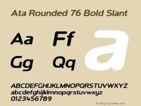 AtaRounded-76BoldSlant Version 1.000 Font Sample