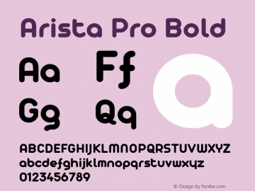 Arista Pro Bold Version 1.000图片样张