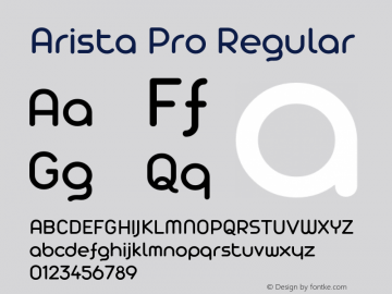 AristaPro-Regular Version 1.000 Font Sample