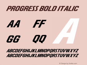 Progress Bold Italic Version 1.00 June 12, 2017, initial release图片样张