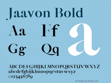 Jaavon Bold Version 1.0图片样张