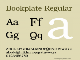 Bookplate Regular W.S.I. Int'l v1.1 for GSP: 6/20/95图片样张