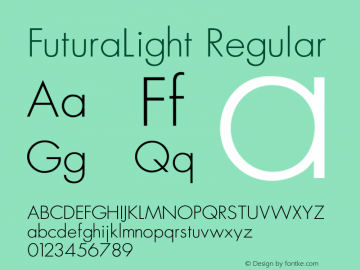 FuturaLight 001.003 Font Sample