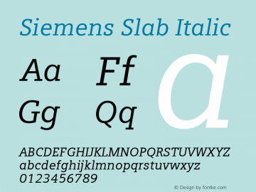 Siemens Slab Italic 4.00图片样张