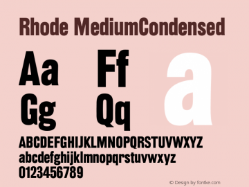 Rhode-MediumCondensed Version 1.000;PS 001.000;hotconv 1.0.38 Font Sample