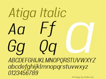 Atiga Italic Version 1.100图片样张