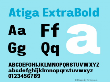 Atiga ExtraBold Version 1.100图片样张