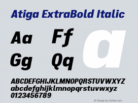 Atiga ExtraBold Italic Version 1.100 Font Sample