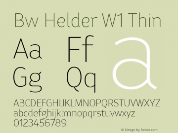 Bw Helder W1 Thin Version 1.000;PS 001.000;hotconv 1.0.88;makeotf.lib2.5.64775图片样张