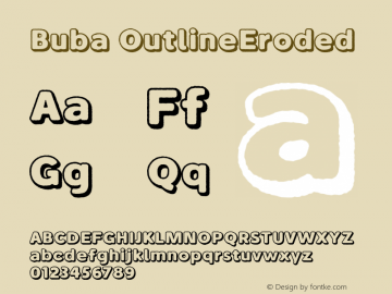 Buba-OutlineEroded Version 1.001;PS 001.001;hotconv 1.0.88;makeotf.lib2.5.64775 Font Sample