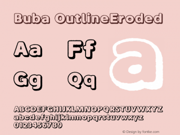 Buba-OutlineEroded Version 1.001;PS 001.001;hotconv 1.0.88;makeotf.lib2.5.64775图片样张