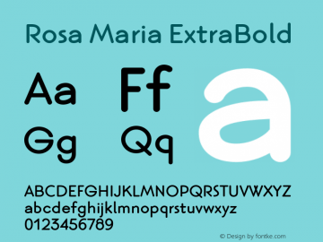 Rosa Maria ExtraBold Bold Version 1.000图片样张