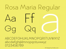 RosaMaria-Regular Version 1.000;PS 001.000;hotconv 1.0.88;makeotf.lib2.5.64775图片样张