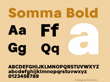 Somma Bold Version 1.000 Font Sample