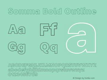 Somma Bold Outline Version 1.000 Font Sample