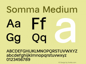 Somma Medium Version 1.000 Font Sample